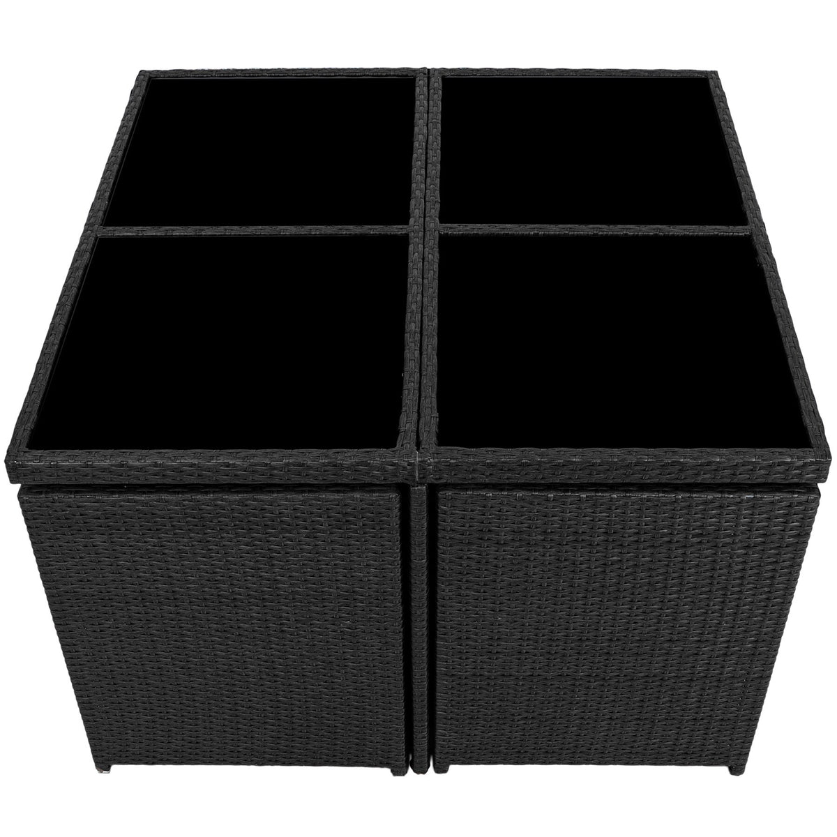 Tectake® Plateaux de table en verre pour mobilier de salon - Uniquement les 4 plateaux en verre