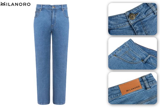 Milanoro - Jean stylé pour homme - Noir-bleu - L31 - L32