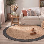 Tapis en jute NATURL. - Fair Rond Naturel/Noir - Ø 120 cm
