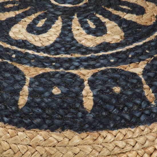 vidaXL - Pouf - fait main - 45 x 30 cm - jute - bleu