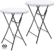 Infinity Goods 2 Sturdy Tables - Table de fête - Robuste et résistante aux intempéries - Pliable - 80cm x 110cm - Fête - Blanc/Gris