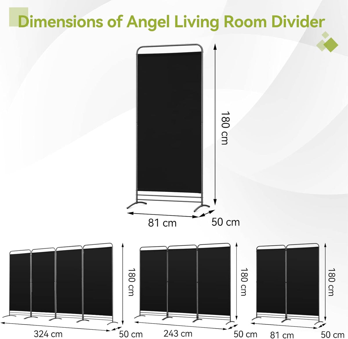 Paravent Angel Living - 1 Panneau - 81 x 180 cm - Noir