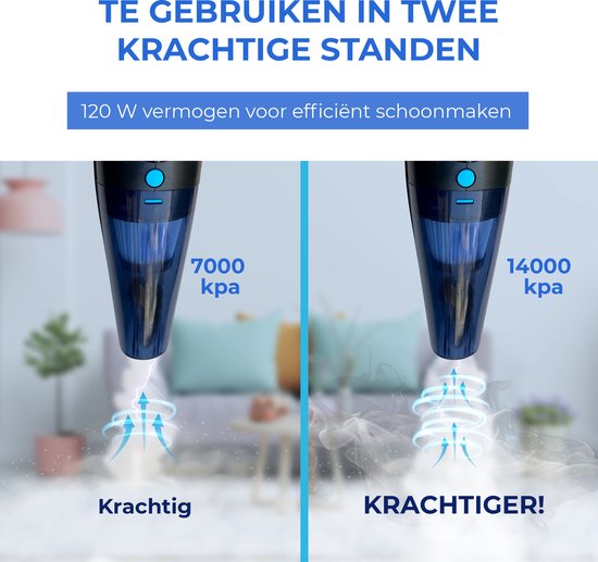 TTD® Premium Aspirateur de voiture sans fil avec sac de rangement de luxe - Extra puissant 14 000 Pa - humide et sec - 2 filtres HEPA de qualité supérieure inclus - Aspirateur de miettes sans fil - Aspirateur de voiture - Aspirateur à main - Dépoussiéreur