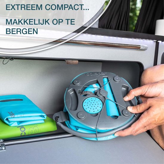 Seau et arrosoir pliables Colapz 9 L - Jerrican avec robinet de 7 à 9 litres - Seau avec couvercle hermétique - Bleu - Sans BPA - 27 x 22 x 22 cm - Camping en caravane et en camping-car en 2025