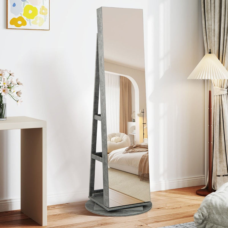 Armoire à bijoux Coast avec miroir - pivotante à 360° - éclairage LED - marron foncé