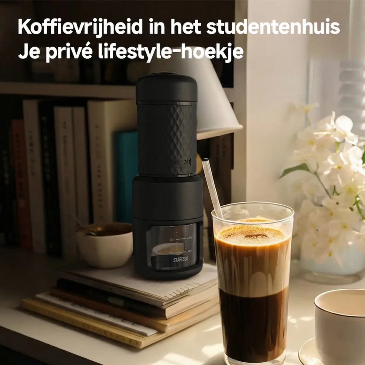 Machine à expresso manuelle portable STARESSO - capsules et café moulu