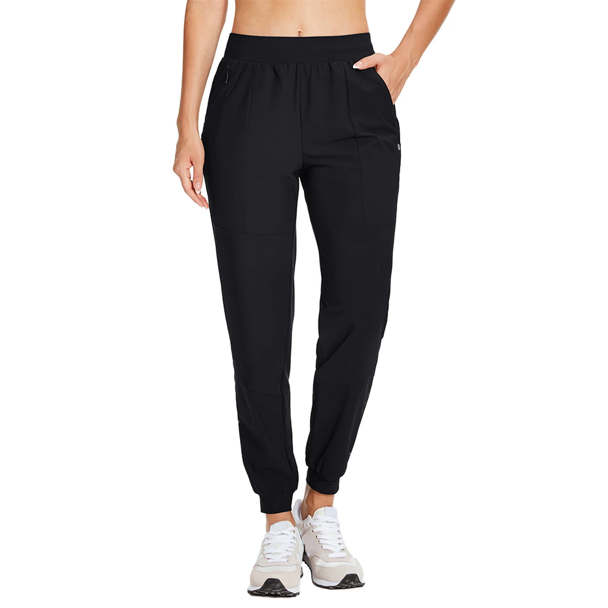 Pantalon de jogging Willit pour femme - Léger et à séchage rapide - Avec poches zippées - M - Noir