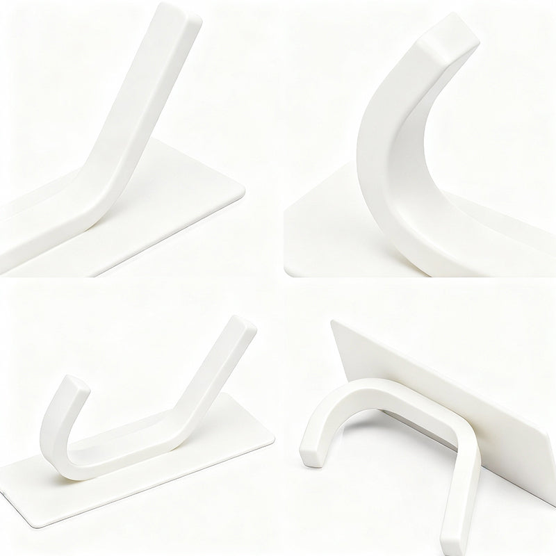 JORDAN&JUDY Crochets adhésifs ultra-résistants sans perçage, lot de 4, acier inoxydable, n'abîment pas les surfaces, rangement au-dessus de la porte, blanc