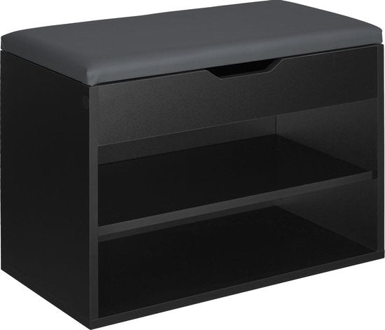 Tectake - Banc de chaussures Jasmina noir SKU : 403615