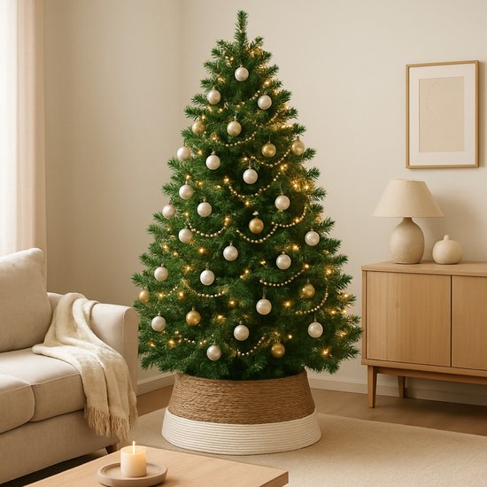 Arbre de Noël artificiel Arti Casa 210 cm - Sapin de Noël avec support - Arbre de Noël en plastique - Décoration de Noël d'intérieur - Vert
