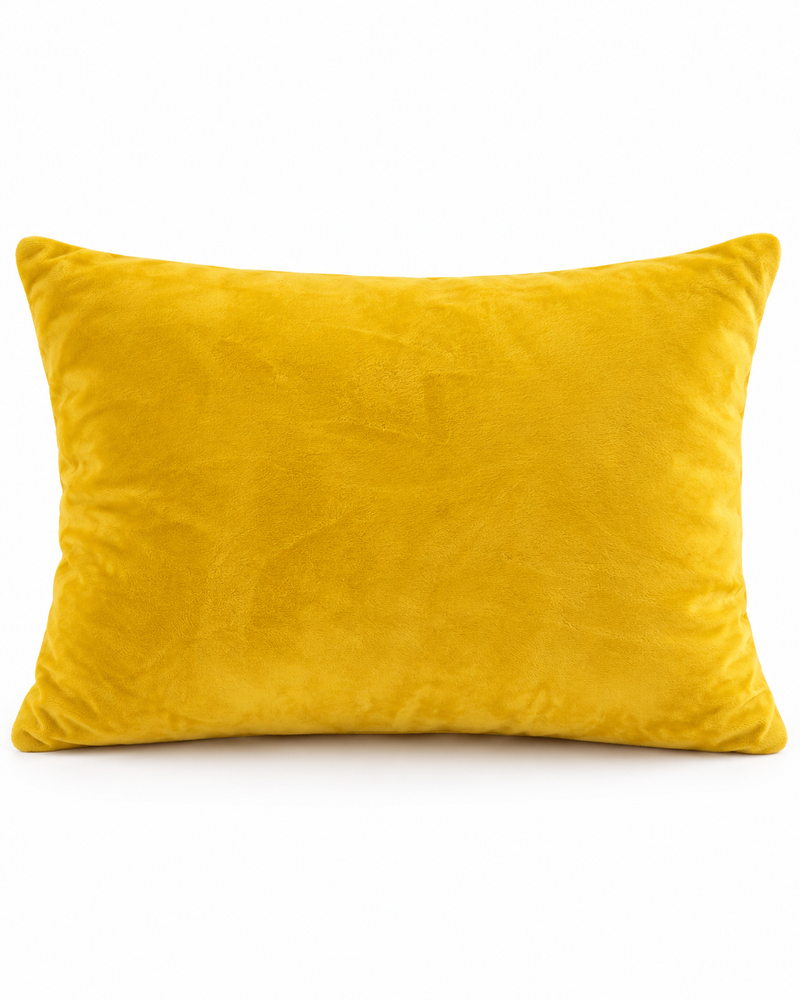 Taie d'oreiller Velvet Comfort - Jaune ocre - Lot de 2