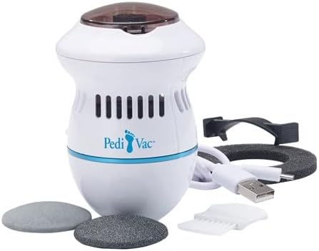 Appareil électrique Jml PediVac pour éliminer les callosités - Avec aspiration - Rechargeable par USB - Blanc