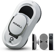 Powell Robot Lave-vitres - Nettoyeur de vitres - Essuie-vitres électrique - Aspiration forte 3000Pa - Télécommande - Blanc