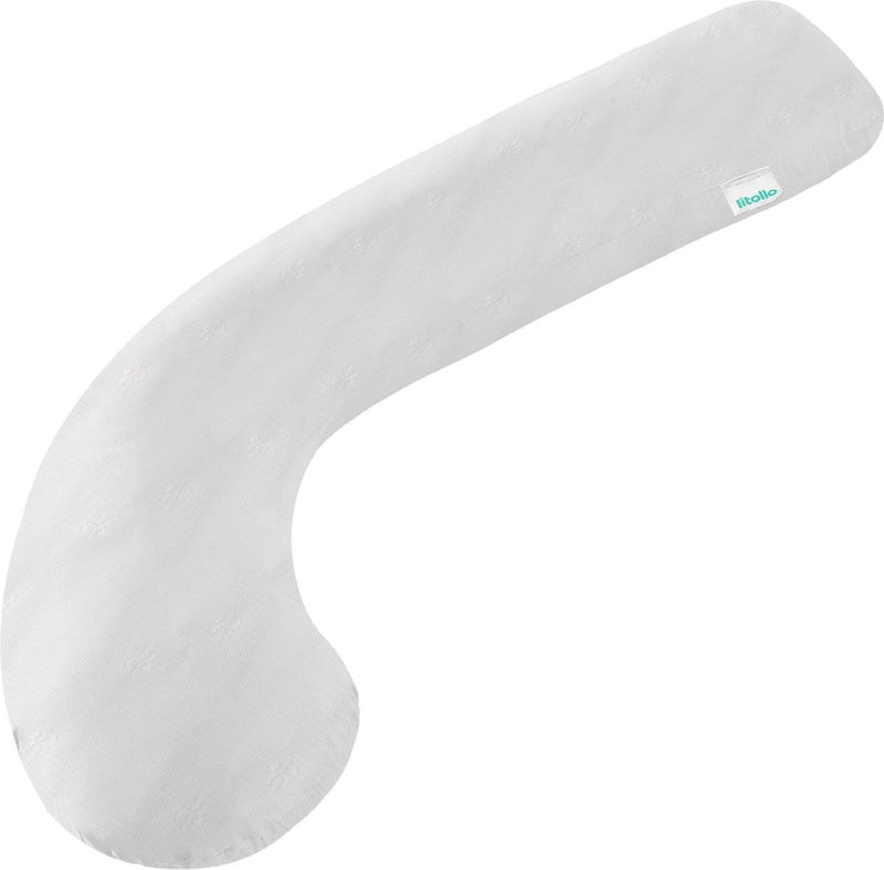 Litollo® Coussin de maternité (forme J) - Coussin d'allaitement - Coussin de corps - 145cm - Rembourrage en mousse à mémoire de forme