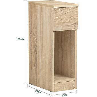 SoBuy - Table de chevet avec tiroir et compartiment de rangement - 20 x 35 x 60 cm - Max. 20KG - Couleur bois