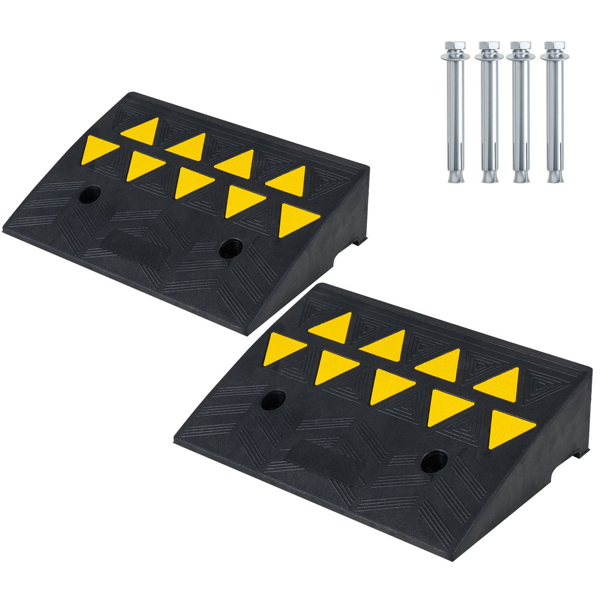 Coast Rampe d'accès, lot de 2 - capacité de charge de 15 tonnes - antidérapante - noir/jaune - 48 x 33 x 13 cm