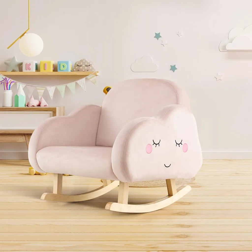 COSTWAY Chaise à bascule pour enfants Rose