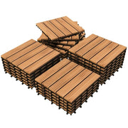 Lot de 27 dalles de terrasse Yaheetech - 30,8 x 30,8 cm - Bois naturel