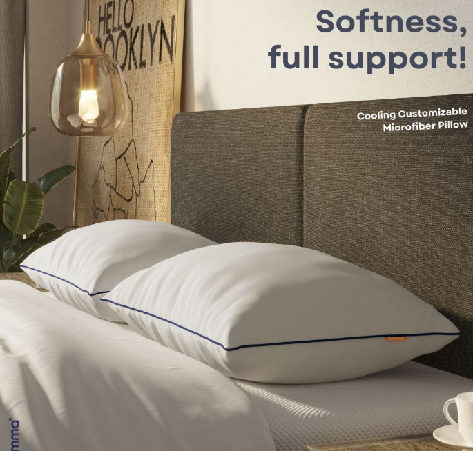 Coussin Emma « Wolkenkussen » en microfibre, 40 x 80 cm – Blanc – Polyester et Aerosoft
