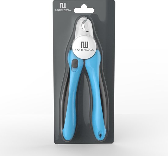 Coupe-ongles professionnel pour chien et chat - Coupe-ongles avec butée de sécurité et lime à ongles - Bleu
