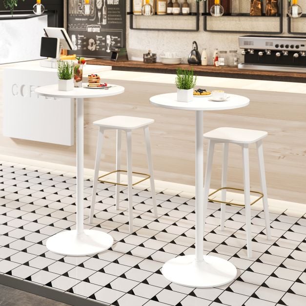 Coast Bistro Table 2-en-1 - Table de bar et table basse ajustable Ø60 cm - Blanc