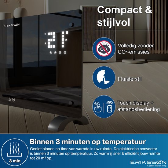 Réchaud électrique Erikssøn - 1500W - Noir