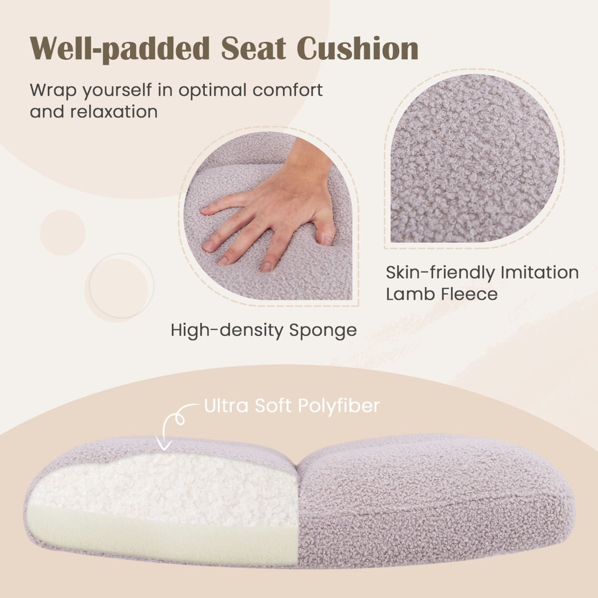 Chaise de bureau Coast sur roulettes - pivotante, sans accoudoirs - assise large - gris clair