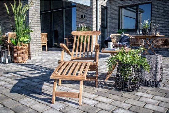 Chaise longue House Nordic Arrecife en teck, réglable