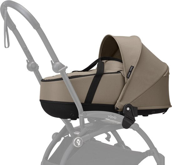 Stokke YOYO Newborn Shell, Taupe - Pour les bébés jusqu'à 6 mois ou 9 kg - Comprend une coque semi-rigide, un matelas double et une chancelière - Compatible avec le châssis YOYO (vendu séparément)