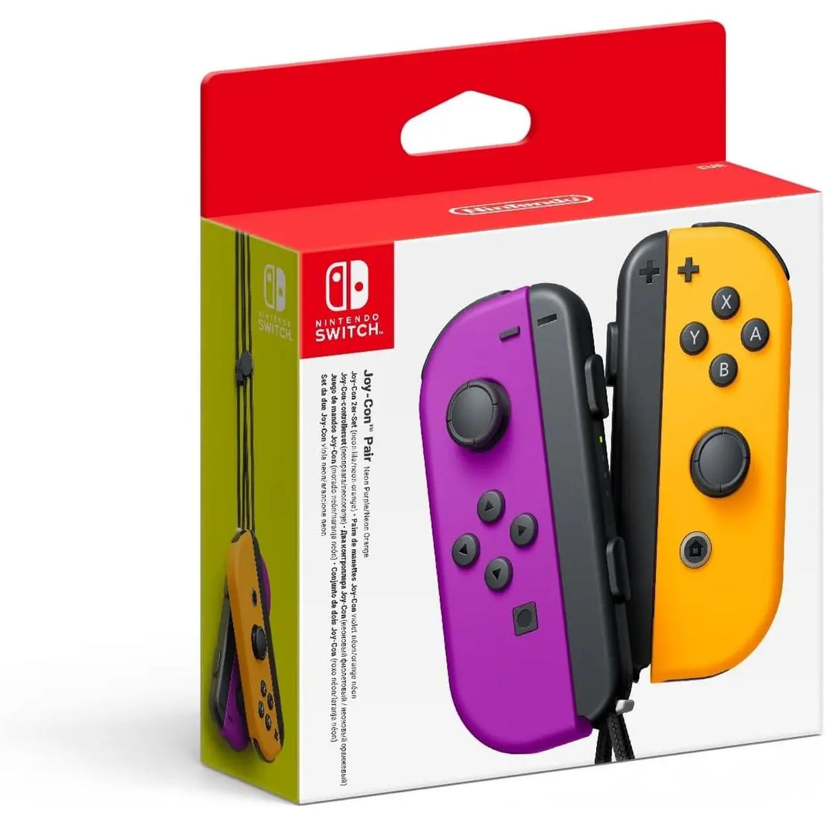 Paire de Joy-Con pour Nintendo Switch - Rose fluo/Orange fluo - Avec 2 bracelets