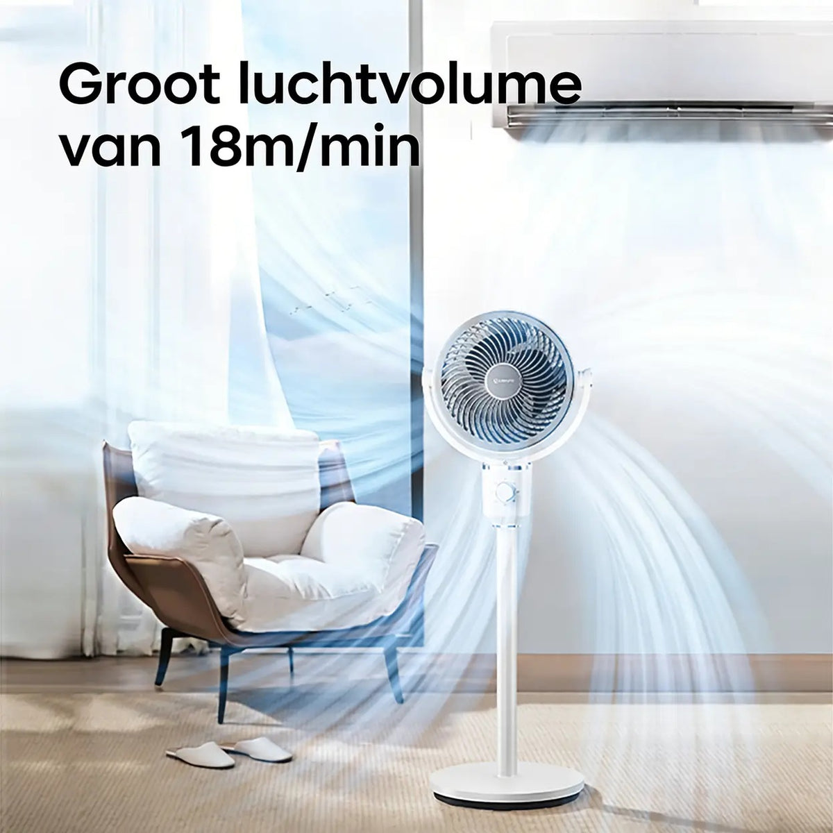 Ventilateur de circulation d'air Airmate - Réglable de 45 à 108 cm - 3 pales