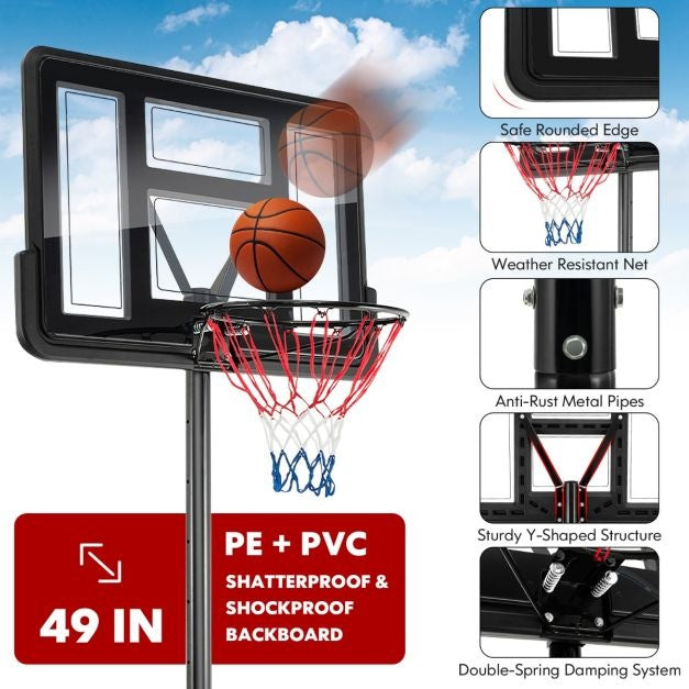 Support de basket Coast - 130 - 305 cm - Hauteur réglable