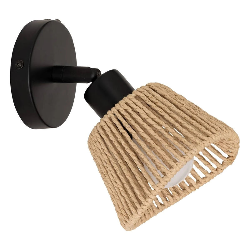 Applique murale Atmosphera Myha – Spot orientable – Métal et corde – E14 – 10 cm