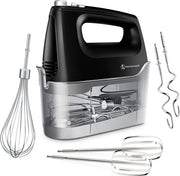 Kitchenwell Batteur à main - 6 vitesses et fonction turbo - 400W - Batteurs & Crochets à pâte & Fouet - Boîte de rangement incluse