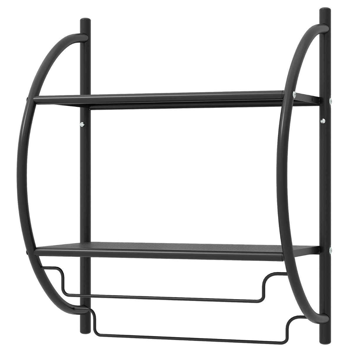 Porte-serviettes Coast pour la salle de bains - modèle mural - avec étagères et barres à serviettes - noir 45 x 25,5 x 55 cm