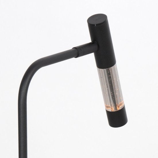 Lampe de table Alisio 4593ZW noire avec verre soufflé à la main, intensité réglable, hauteur 47 cm, luminaire design Steinhauer