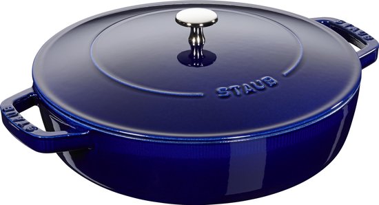 Poêle à sauter Staub avec structure « Chistera » - 28 cm - bleu foncé