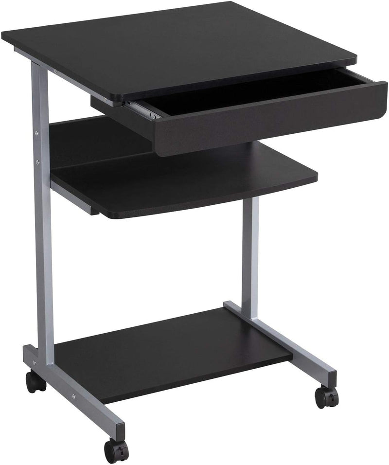 Petit bureau d'ordinateur portable Yaheetech 56 x 51 x 80 cm - Noir - avec roulettes