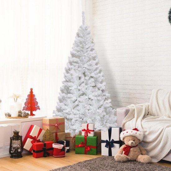Sapin de Noël artificiel Coast - avec support - PVC - métal - 210 cm - blanc