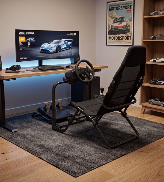 VDD Gaming - Cockpit de simulation de course pliable - Sim-racer - Cockpit de course - Pliable - Noir