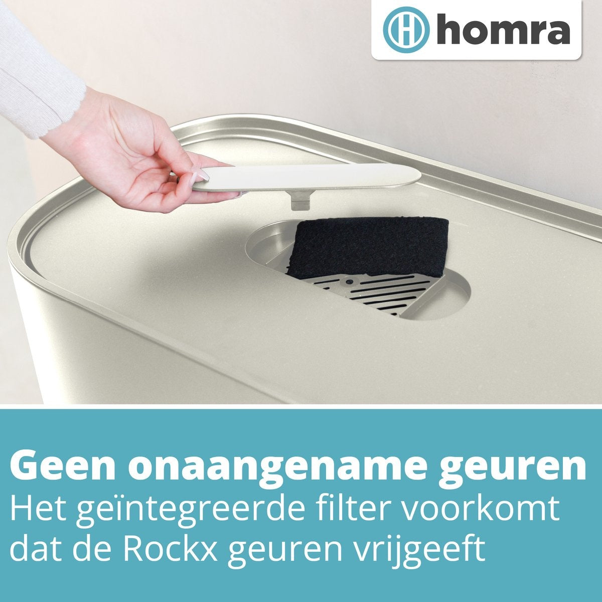 Poubelle Homra Rockx 60 Litres - Duo Poubelle à Pédale 2 x 30L avec Filtre à Odeurs - Poubelle de Tri en Inox à 2 Compartiments - Poubelle de Recyclage - Poubelle de Cuisine pour le Tri des Déchets - Double Poubelle Blanc Crème