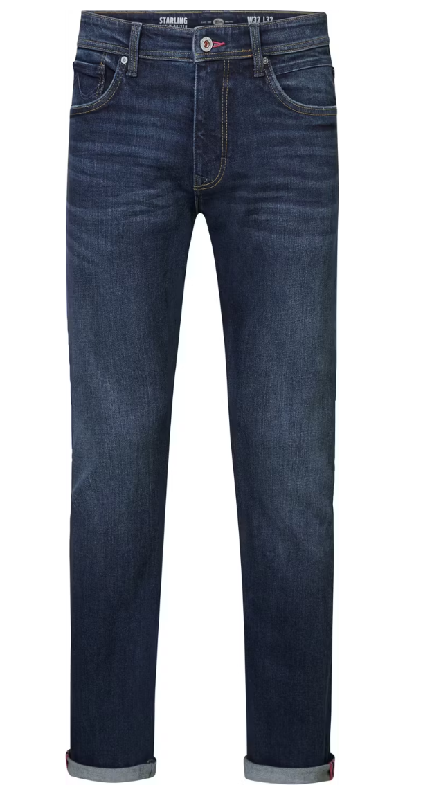 Petrol Industries Santiago Jeans - Denim droit - Effet usé foncé - Taille 42