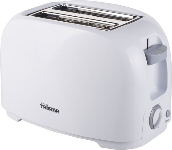 Grille-pain Tristar BR-1013 - 800 W - 6 niveaux de brunissage - 2 fentes pour 2 tranches de pain - Blanc