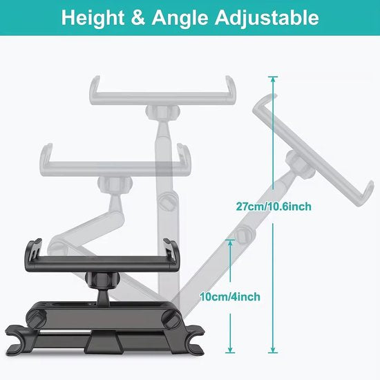 Support pour tablette Garpex® Luxe pour voiture - Appuie-tête - Rotation à 360 degrés - Compatible avec les tablettes, les téléphones et bien plus encore