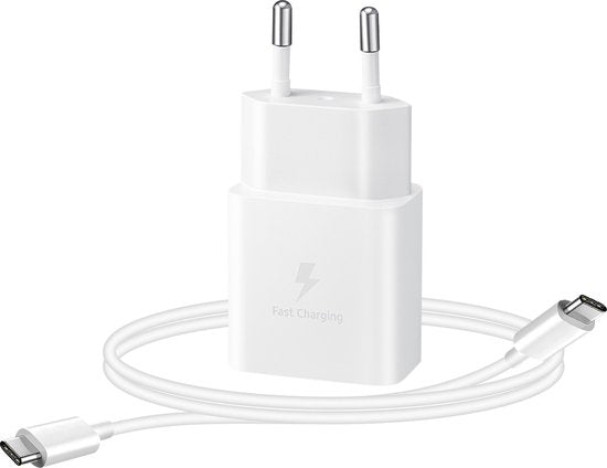 Adaptateur USB-C Samsung avec câble - 15 W - 1 m - Blanc