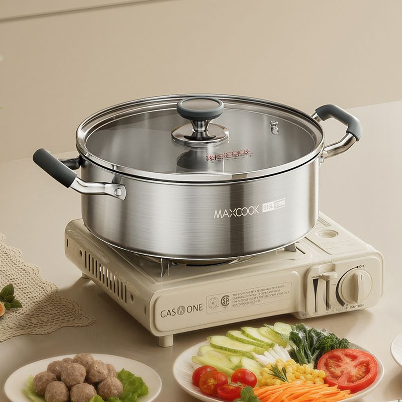 Marmite en acier inoxydable Maxcook - 30 cm - 6,5 litres