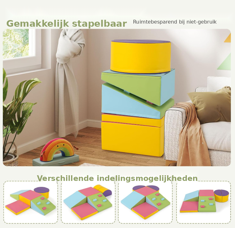 Ensemble de blocs de construction souples COSTWAY - 6 pièces - Blocs pour grimper, ramper et jouer - 40 x 40 x 20 cm - Multicolore