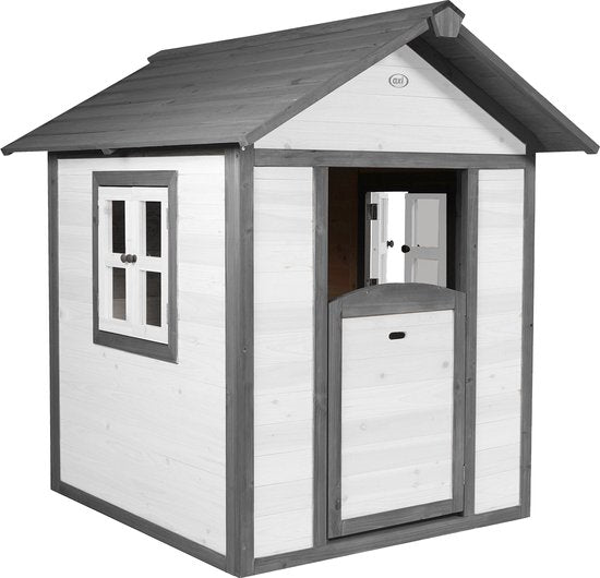 Maisonnette de jeux AXI Beach Lodge en gris/blanc - Maisonnette de jeux pour le jardin / l'extérieur - Bois certifié FSC - Maisonnette de jardin pour enfants
