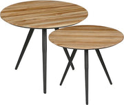 Mica Decorations Table d'appoint Jailey - Lot de 2 - H49 x Ø50 cm - Bois recyclé - Marron
