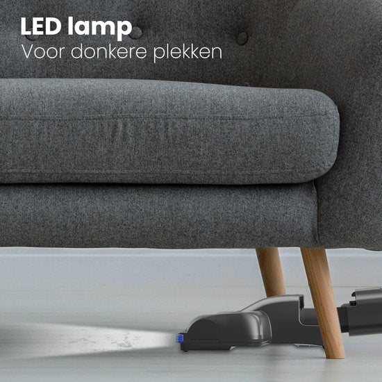 Aspirateur Balai - Auronic - Sans fil - Sans sac -Double batterie - Filtre HEPA lavable - 220 W  - Gris/Bleu